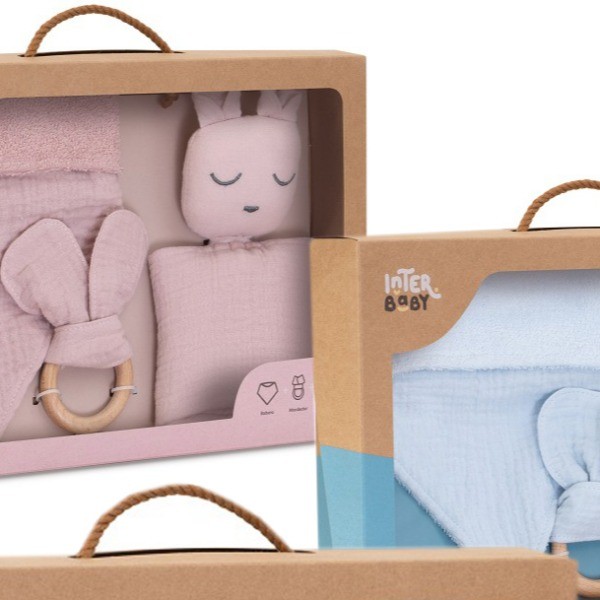 PACK REGALO TRES PIEZAS BAMBU. INTERBABY AZUL